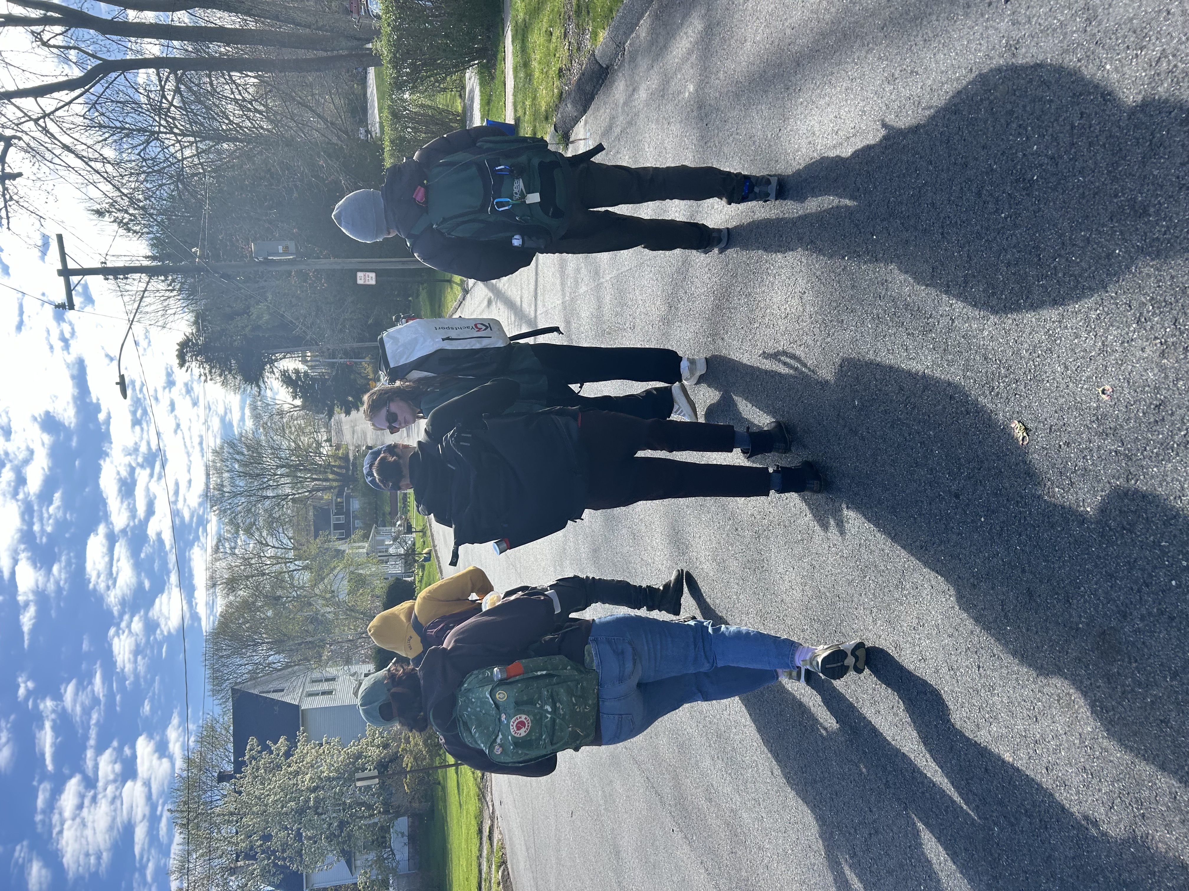 walking to class